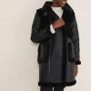 Coats^Phase Eight Nova Longline Aviator Black