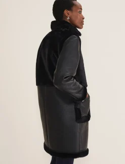 Coats^Phase Eight Nova Longline Aviator Black