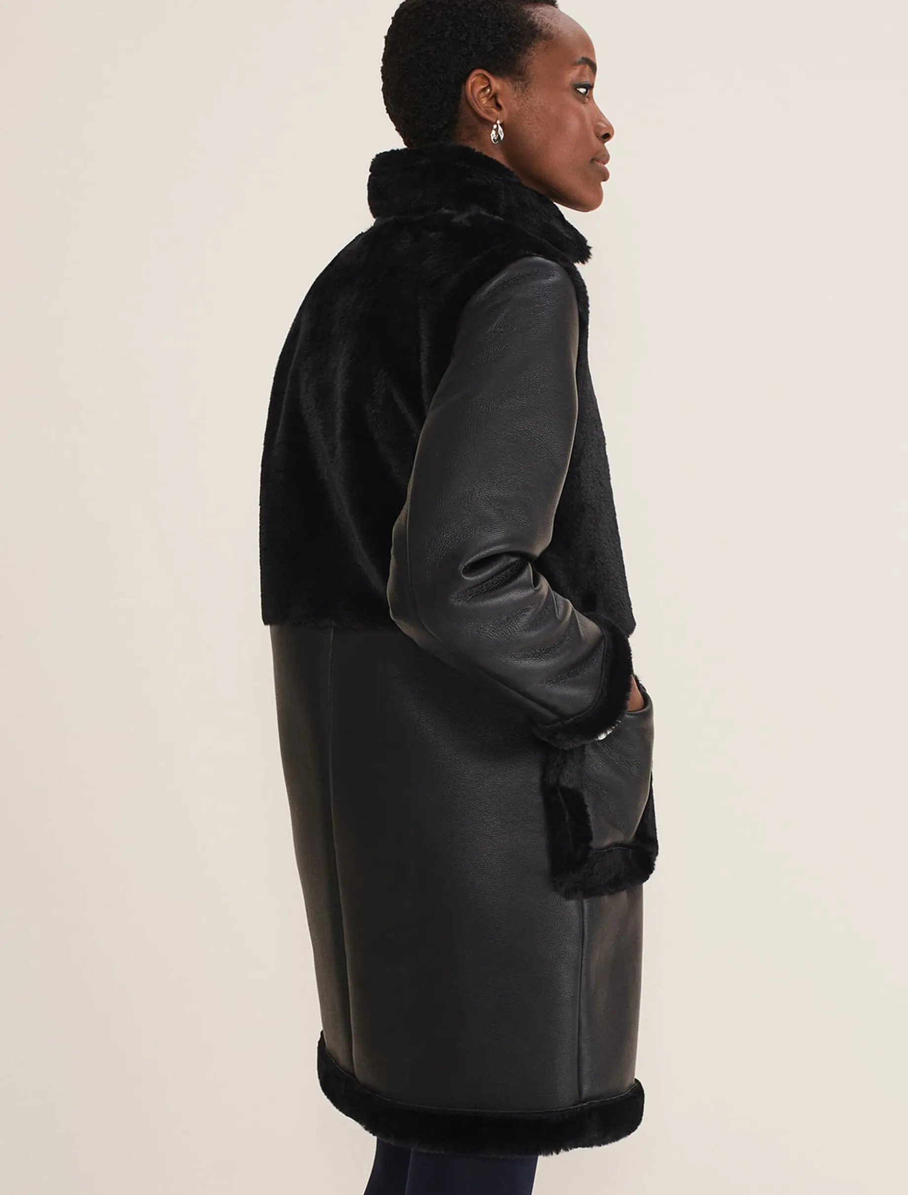 Coats^Phase Eight Nova Longline Aviator Black