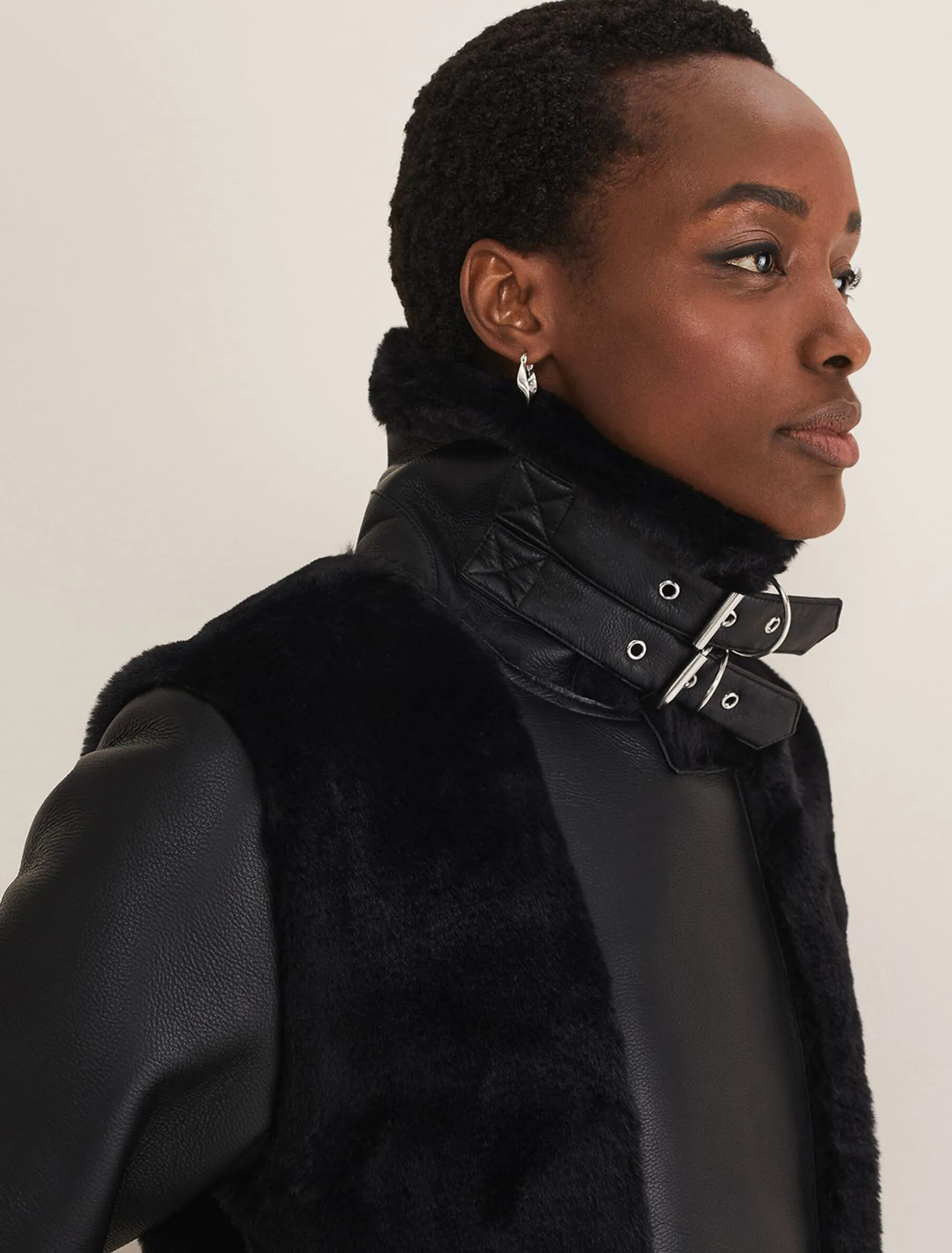 Coats^Phase Eight Nova Longline Aviator Black