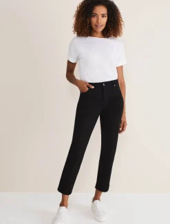 Trousers & Shorts^Phase Eight Ocha Straight Leg Jeans Short Black