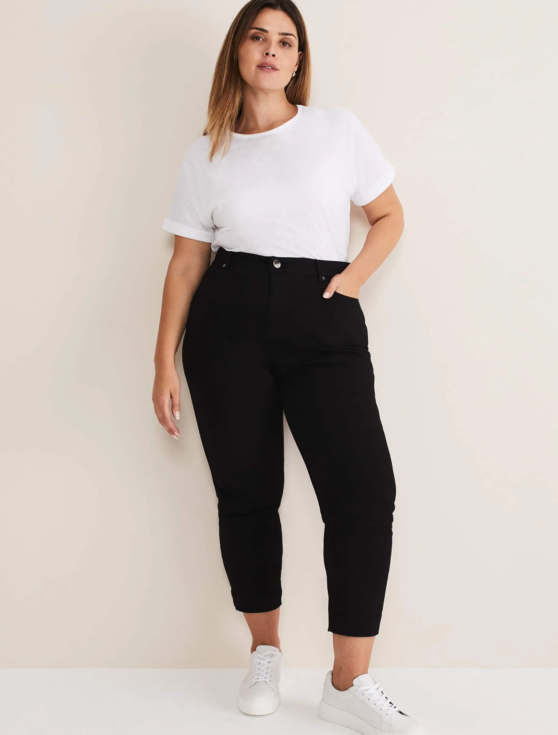 Trousers & Shorts^Phase Eight Ocha Straight Leg Jeans Short Black