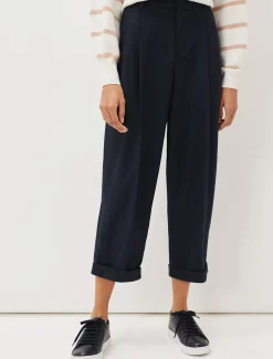 Trousers & Shorts^Phase Eight Odette Pleated Crop Trousers Navy