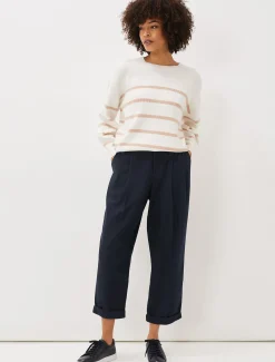 Trousers & Shorts^Phase Eight Odette Pleated Crop Trousers Navy