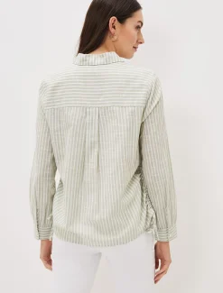 Shirts & Blouses^Phase Eight Oliva Ruched Side Stripe Shirt Sage