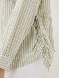 Shirts & Blouses^Phase Eight Oliva Ruched Side Stripe Shirt Sage