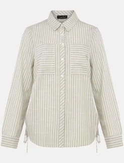 Shirts & Blouses^Phase Eight Oliva Ruched Side Stripe Shirt Sage