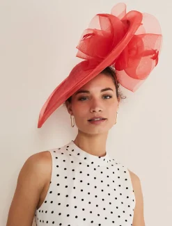 Fascinators & Hats^Phase Eight Oversized Crin Flower Fascinator Red