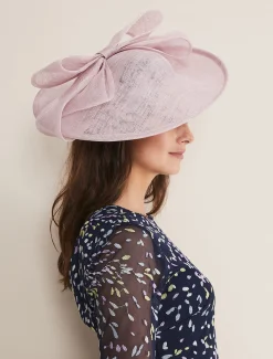 Fascinators & Hats^Phase Eight Oversized Double Bow Disc Fascinator Misty Mauve