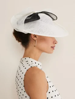 Fascinators & Hats^Phase Eight Oversized Double Bow Disc Fascinator Ivory/Black