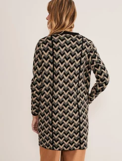 Coats^Phase Eight Perrie Geo Jacquard Knit Coat Camel/Black