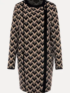 Coats^Phase Eight Perrie Geo Jacquard Knit Coat Camel/Black
