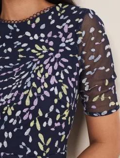Dresses^Phase Eight Petite Aileena Embroidered Dress Navy/Multi