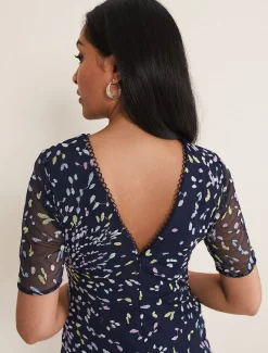 Dresses^Phase Eight Petite Aileena Embroidered Dress Navy/Multi