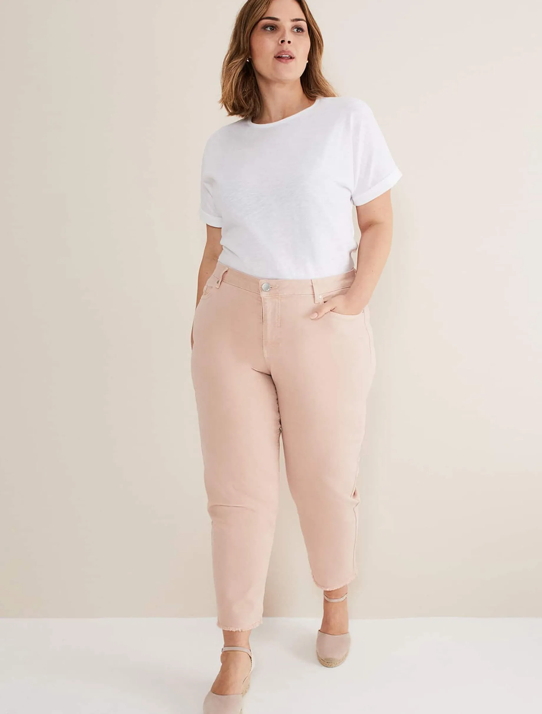 Trousers & Shorts^Phase Eight Petra Raw Hem Straight Leg Jean Pink