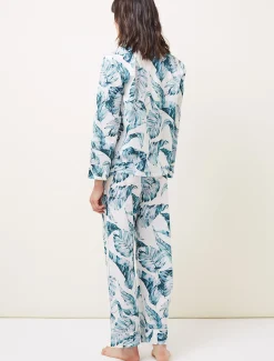 Pyjamas^Phase Eight Piera Palm Print Pyjama Set Multi-Coloured
