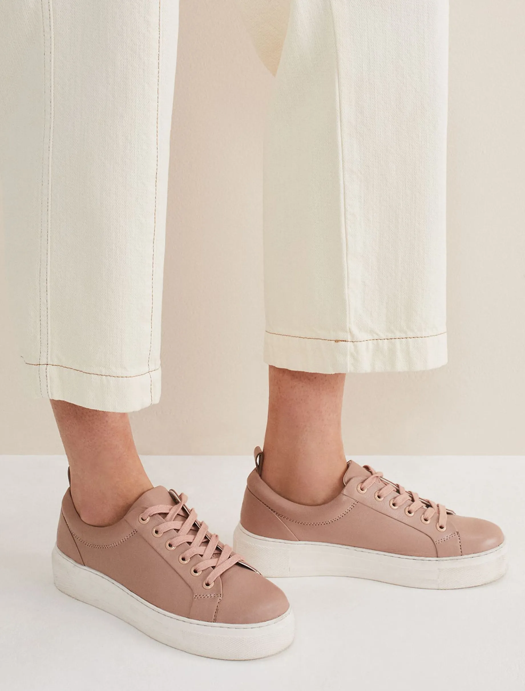 Flats^Phase Eight Platform Trainers Light Pink