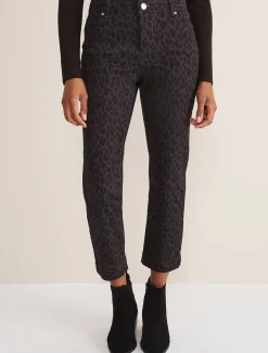 Trousers & Shorts^Phase Eight Ramona Leopard Print Straight Leg Jean Brown