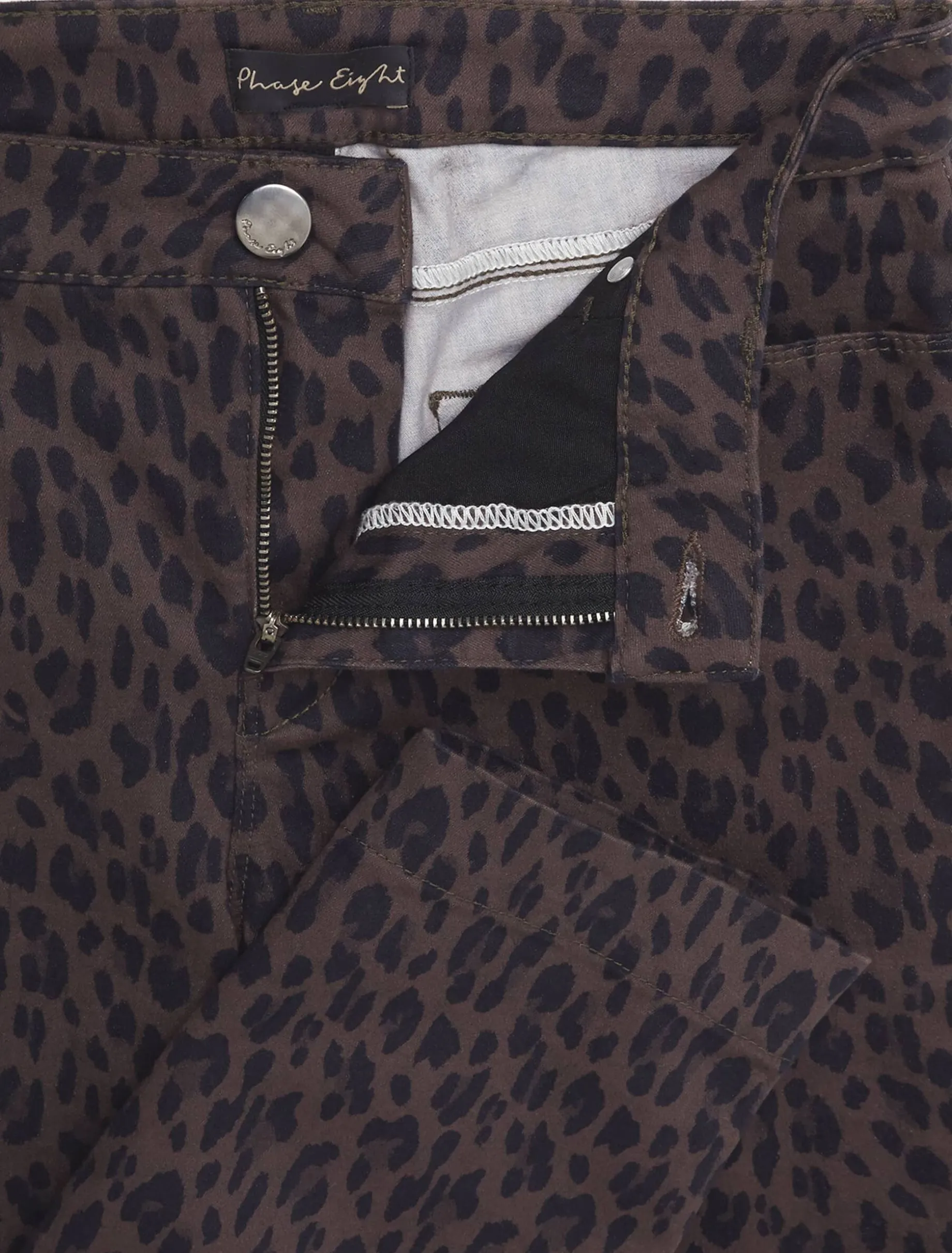 Trousers & Shorts^Phase Eight Ramona Leopard Print Straight Leg Jean Brown