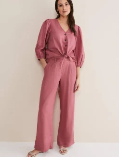 Trousers & Shorts^Phase Eight Raven Linen Trouser Rose