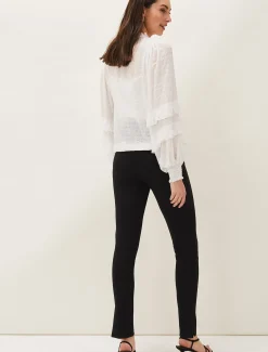 Trousers & Shorts^Phase Eight Sabrina Zip Hem Ponte Trousers Black