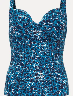 Swimwear^Phase Eight Sara Animal Print Tankini Top Turquoise