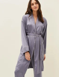 Pyjamas^Phase Eight Shae Plain Robe Slate