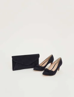 Occasion Shoes^Phase Eight Sim Suede Bow Court Shoe Navy