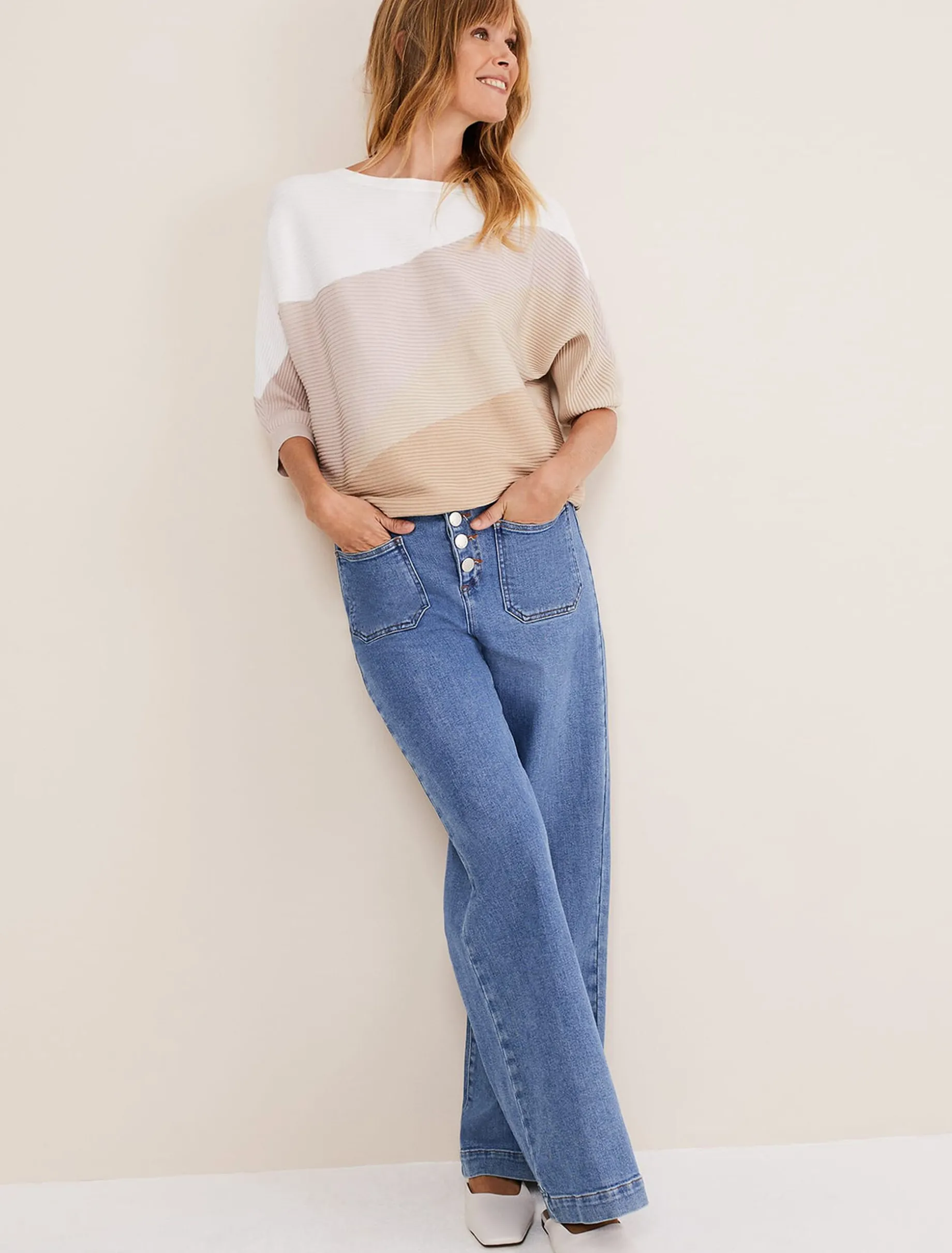 Flats^Phase Eight Slip On Mule Shoe Ivory