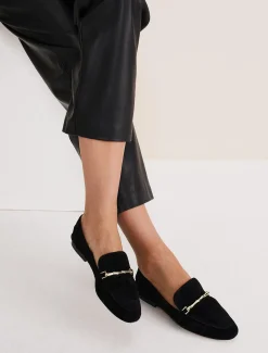 Flats^Phase Eight Smart Trim Loafer Black