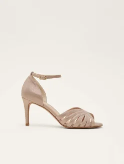 Occasion Shoes^Phase Eight Stitched Heel Sandal Metallic