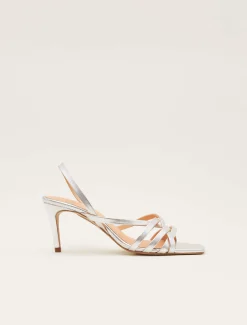 Occasion Shoes^Phase Eight Strappy Sling Back Sandals Silver