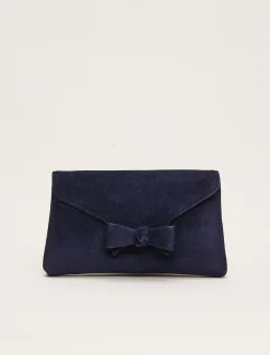 Bags^Phase Eight Structured Bow Clutch Navy