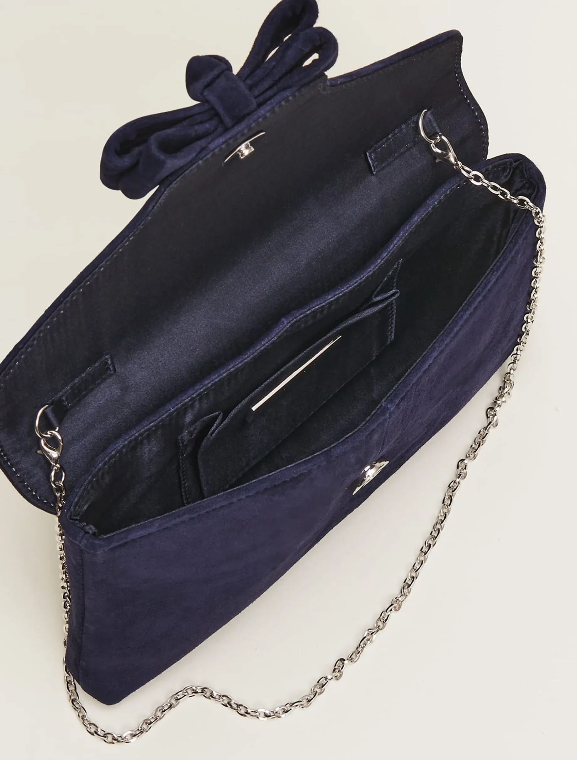 Bags^Phase Eight Structured Bow Clutch Navy