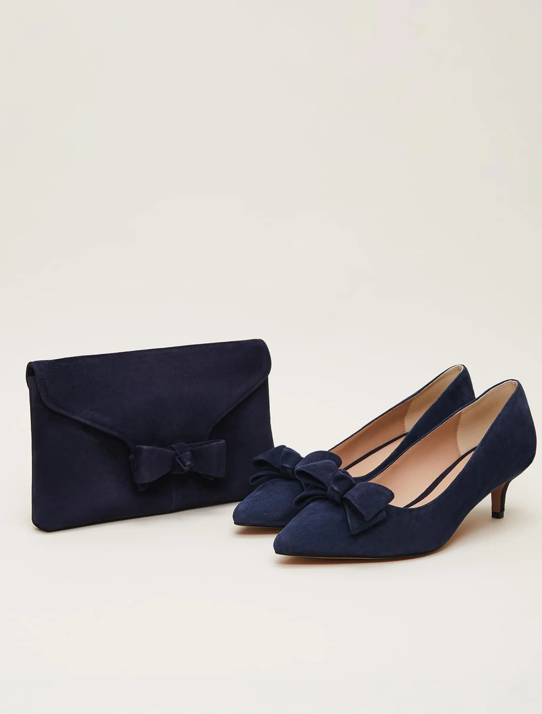 Bags^Phase Eight Structured Bow Clutch Navy