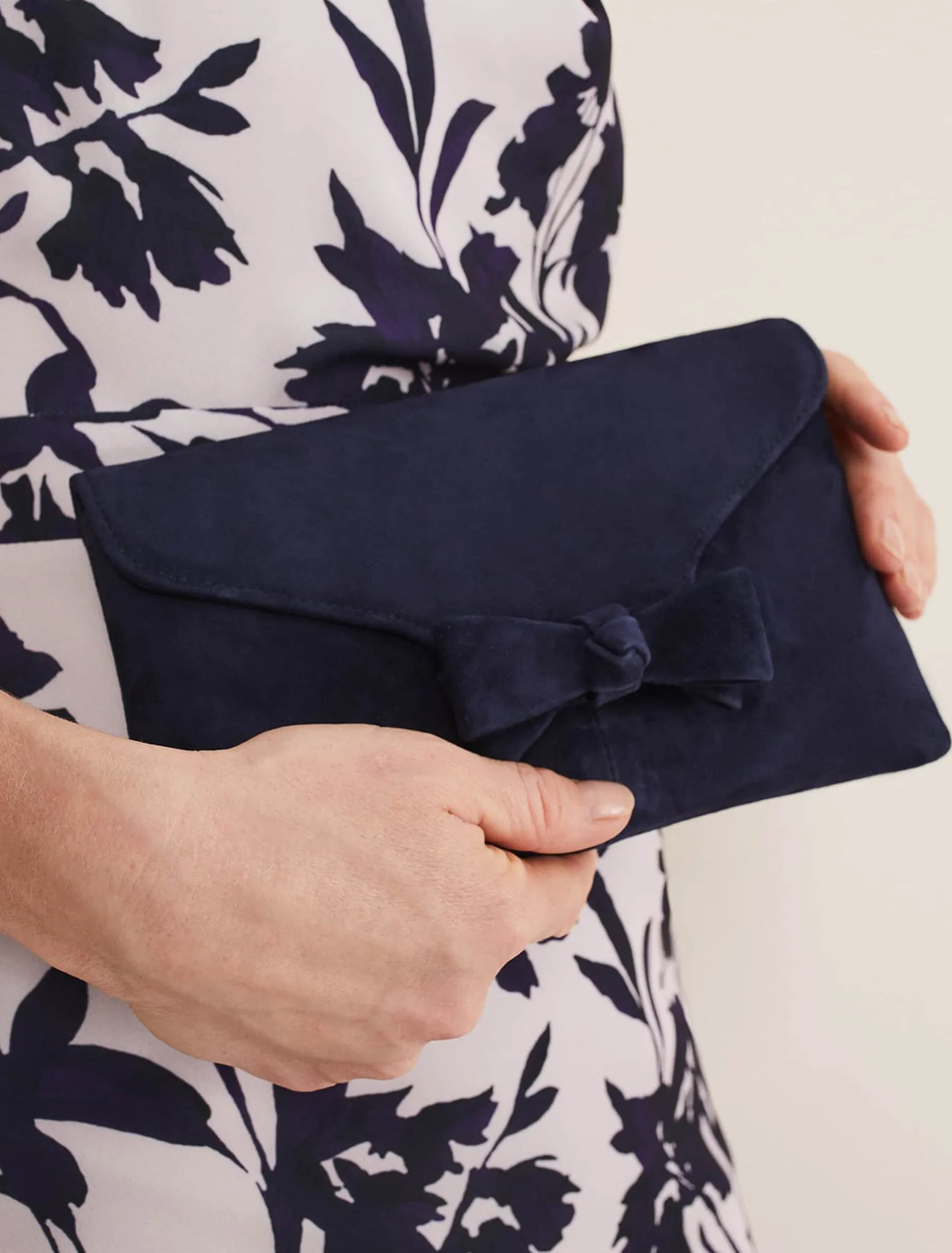 Bags^Phase Eight Structured Bow Clutch Navy