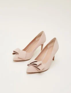 Occasion Shoes^Phase Eight Suede Bow Front Court Shoe Cameo