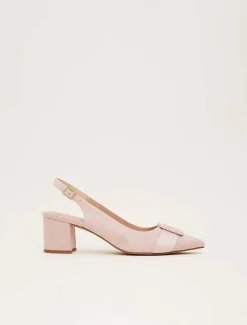 Occasion Shoes^Phase Eight Suede Buckle Block Heel Shoe Antique Rose