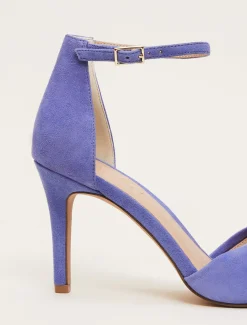 Occasion Shoes^Phase Eight Suede Knot Front Heeled Sandal Foxglove Blue