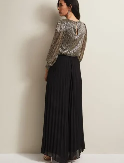 Trousers & Shorts^Phase Eight Sylvie Pleat Wide Leg Trousers Black