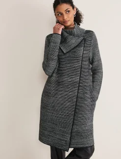 Coats^Phase Eight Talia Tweed Knit Coat Grey/Black