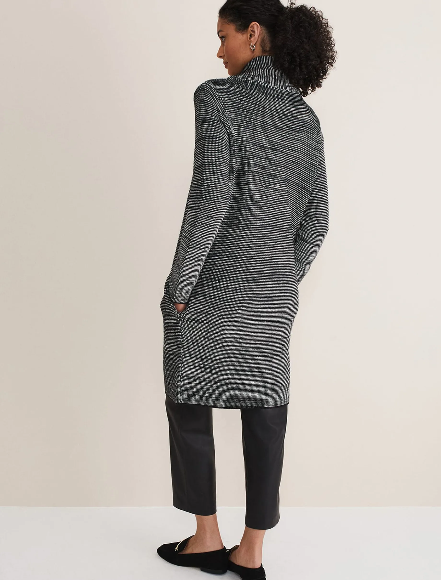 Coats^Phase Eight Talia Tweed Knit Coat Grey/Black