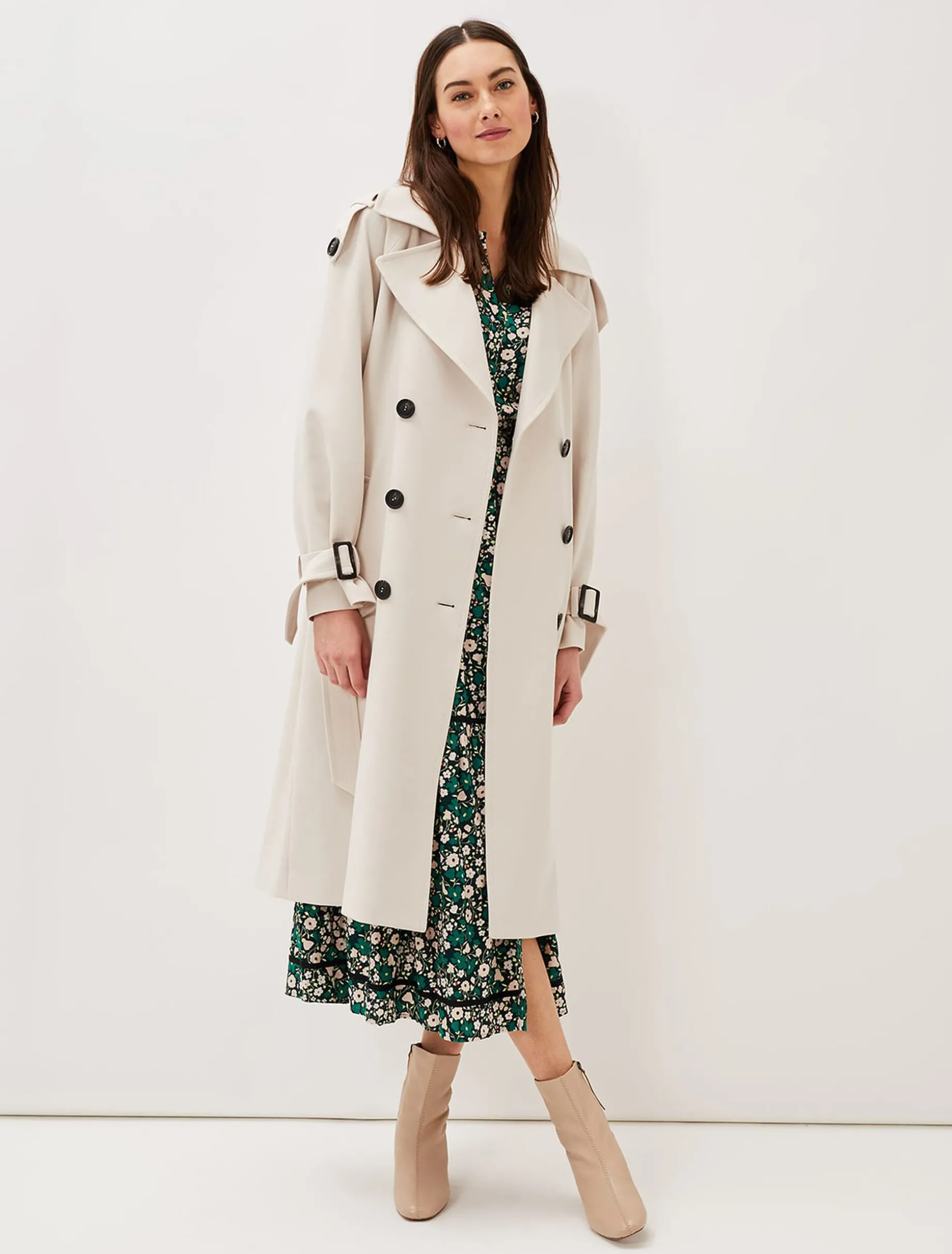 Coats^Phase Eight Tegan Trench Coat Off White