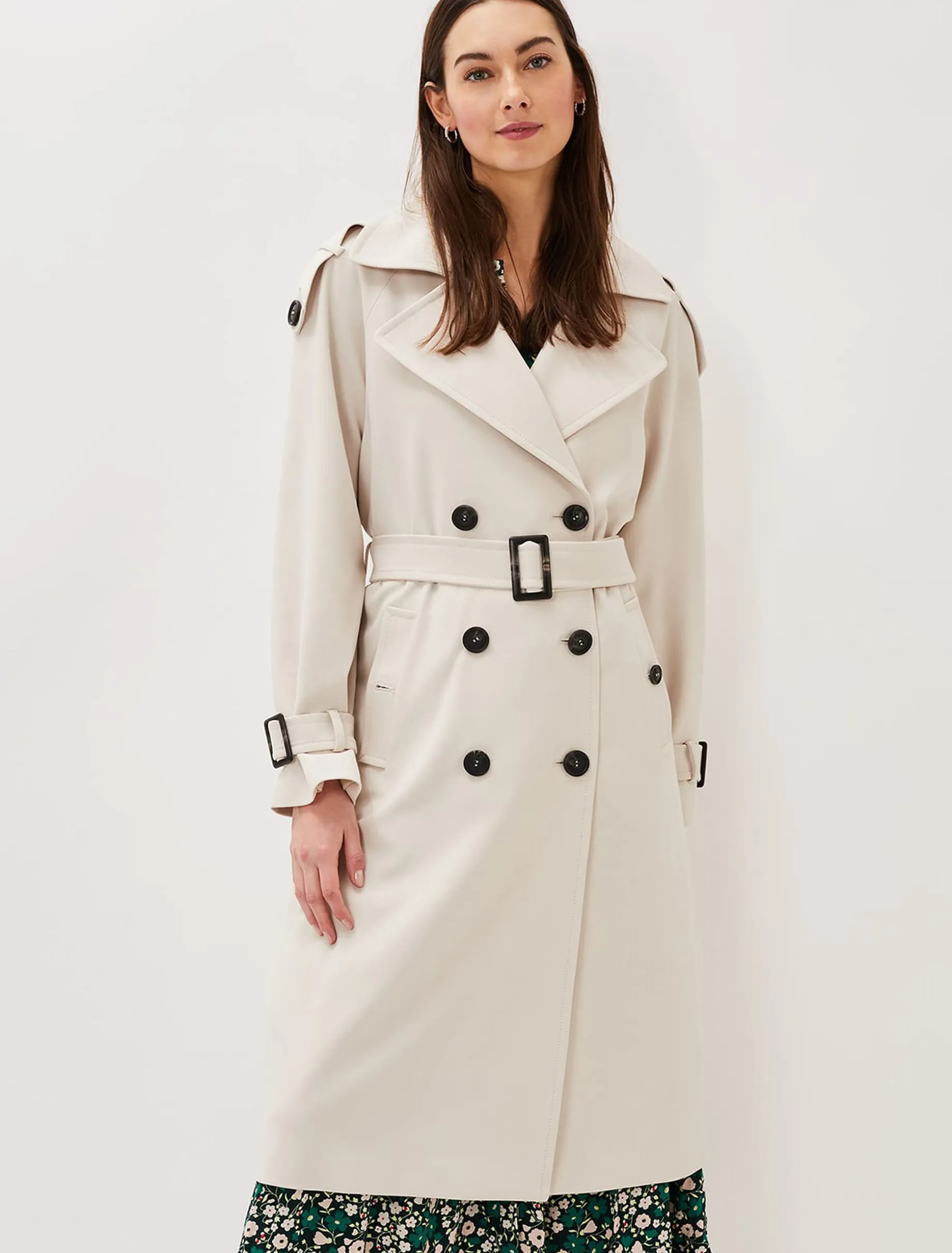 Coats^Phase Eight Tegan Trench Coat Off White