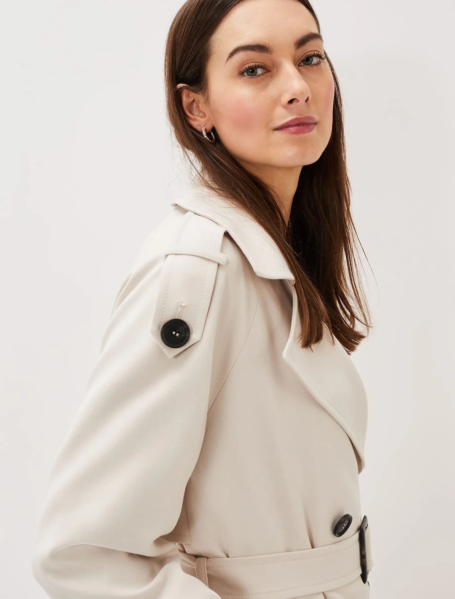 Coats^Phase Eight Tegan Trench Coat Off White