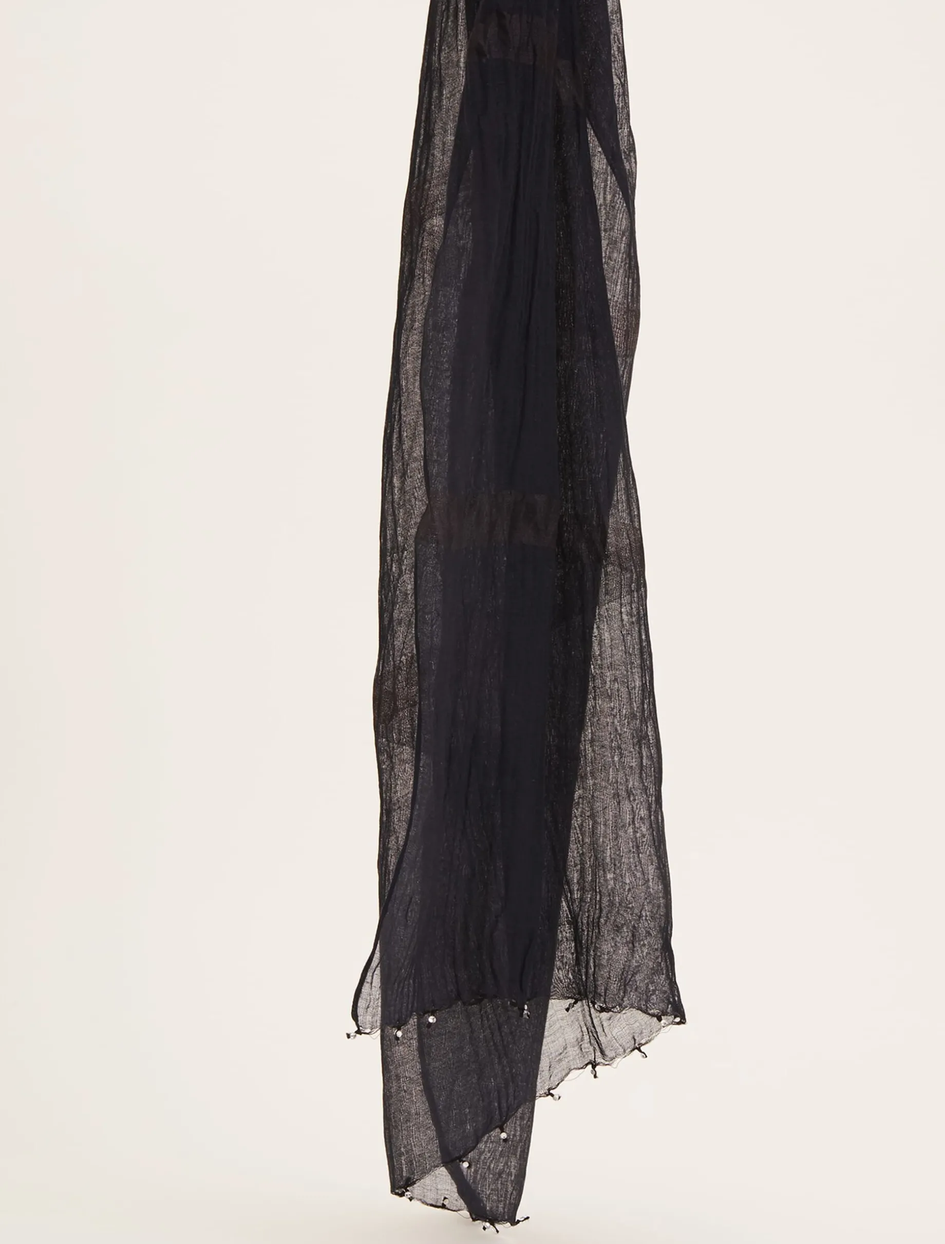 Scarves & Ponchos^Phase Eight Terri Sparkle Hem Scarf Navy