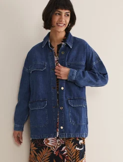 Jackets^Phase Eight Tianna Oversized Shacket Denim