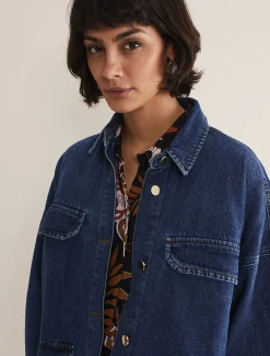 Jackets^Phase Eight Tianna Oversized Shacket Denim