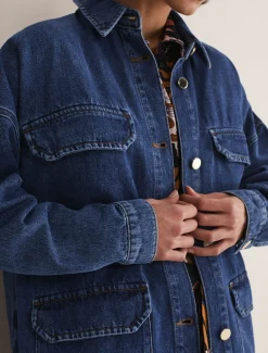 Jackets^Phase Eight Tianna Oversized Shacket Denim