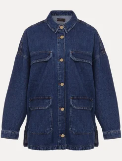 Jackets^Phase Eight Tianna Oversized Shacket Denim
